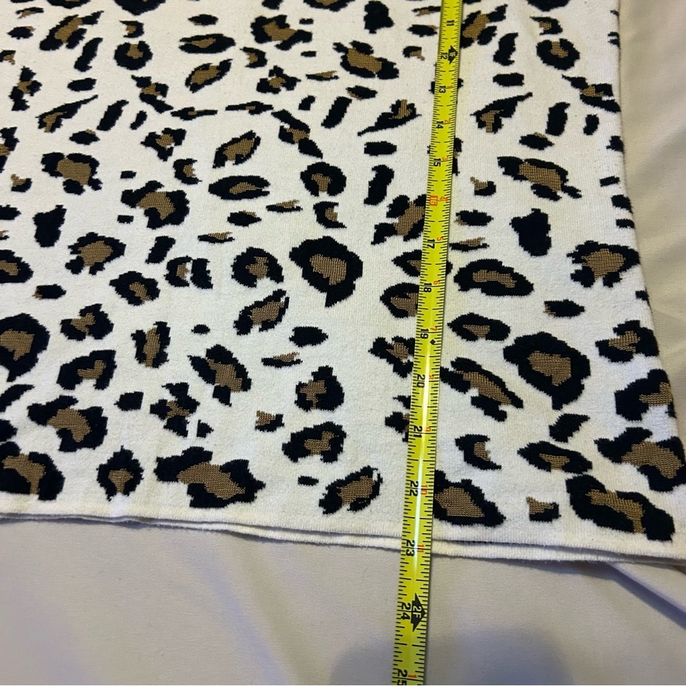 Anthropologie Leopard Mock Neck Top Textured Knit Tee Field Flower Sz S - Picture 4 of 7